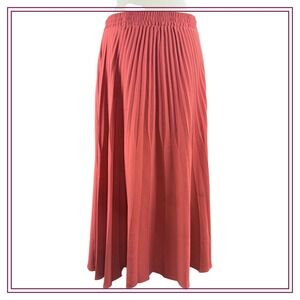 Max Studio Pleated Maxi Skirt Women's Medium Elastic Waist Flowy Red Size Medium